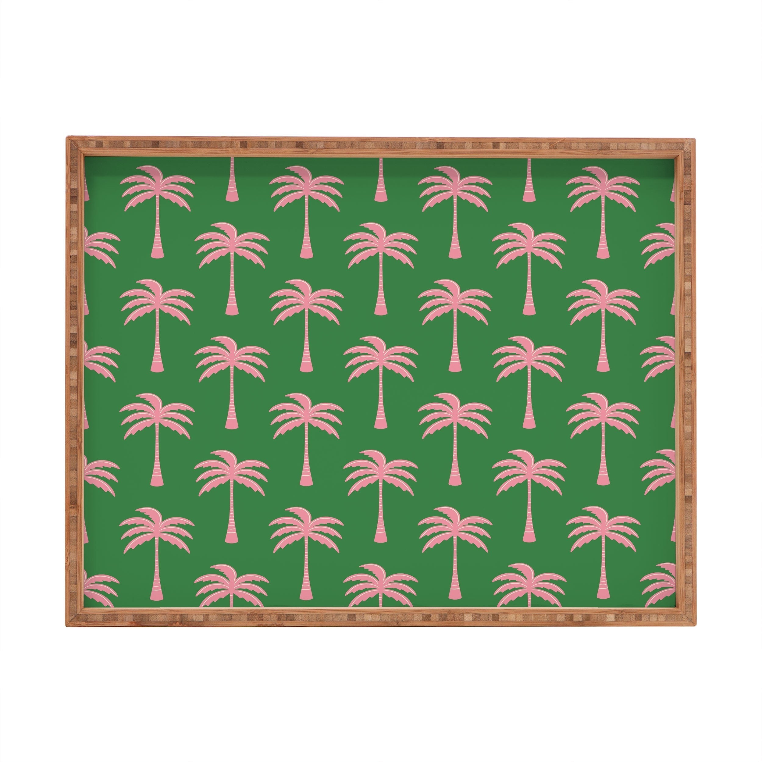 Design by Spark Pink Palm Tree Oasis Rectangular Tray