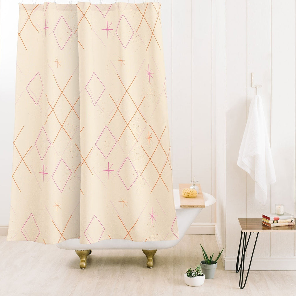 Little Om Starry Web cream Shower Curtain