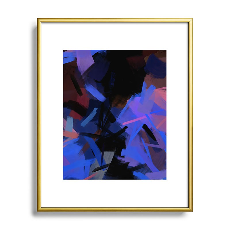 83 Oranges Midnight Sparks Metal Framed Art Print