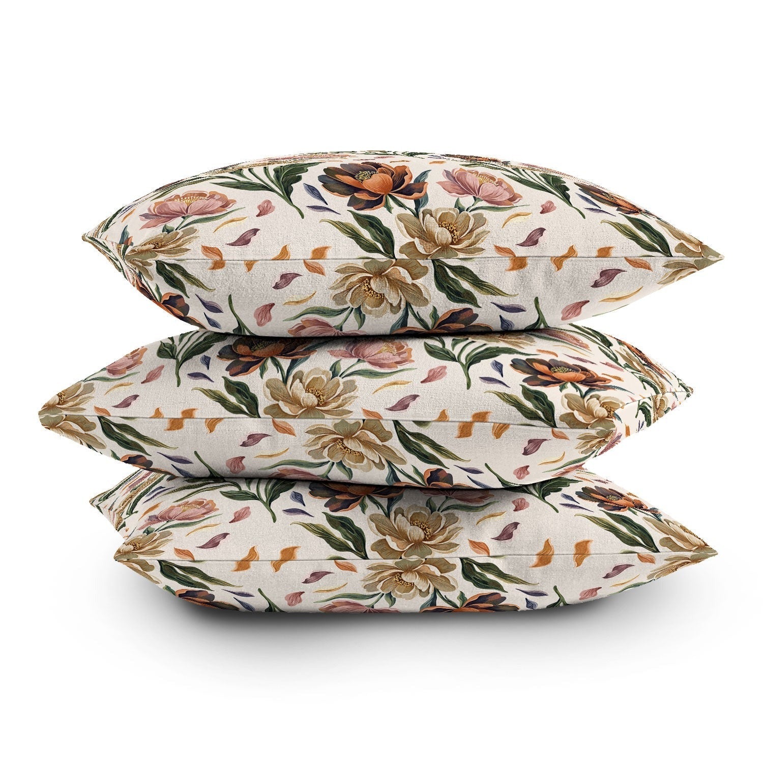 Marta Barragan Camarasa Hand Painted Peony Florals Outdoor Throw Pillow
