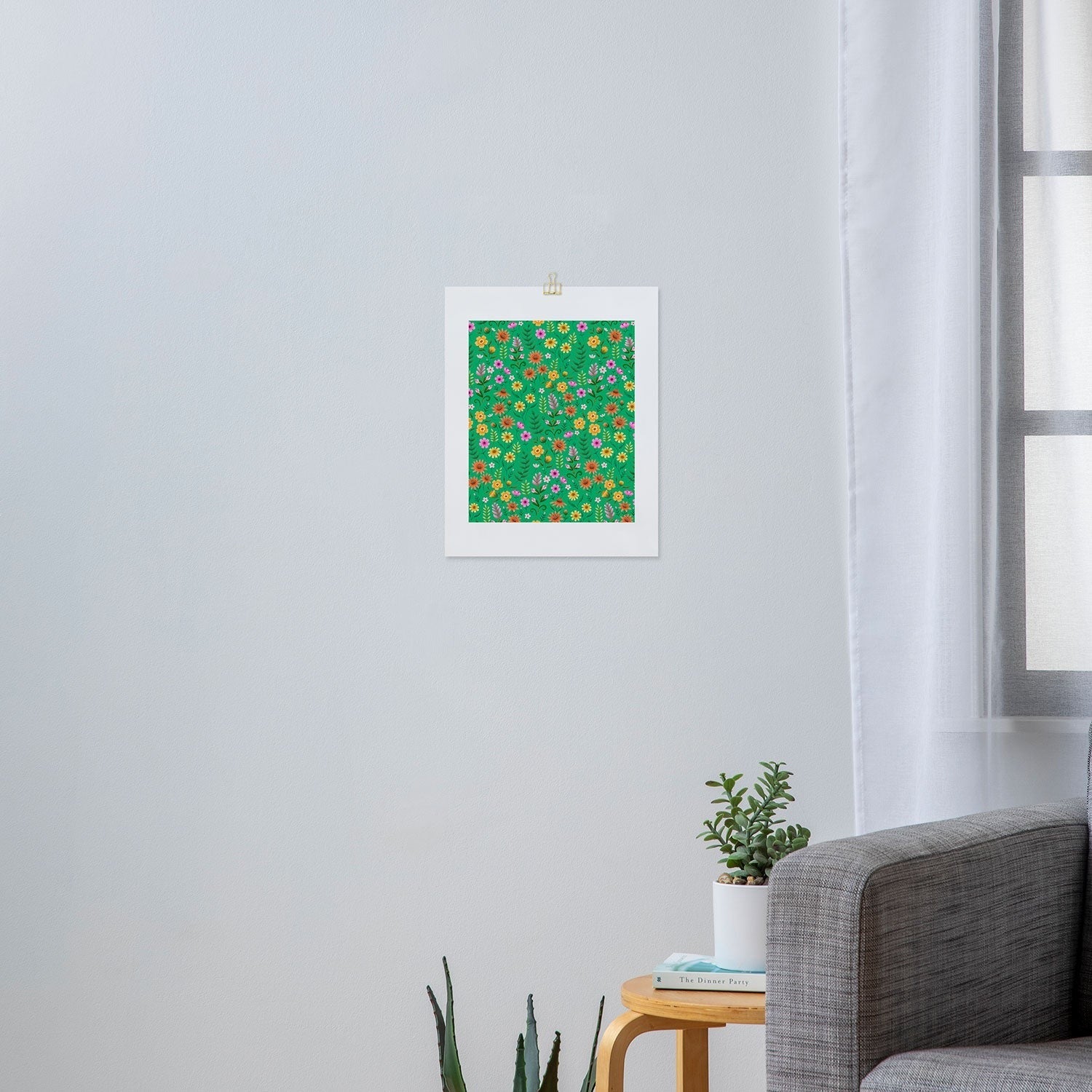 Pimlada Phuapradit Ditsy Spring Floral Green Art Print