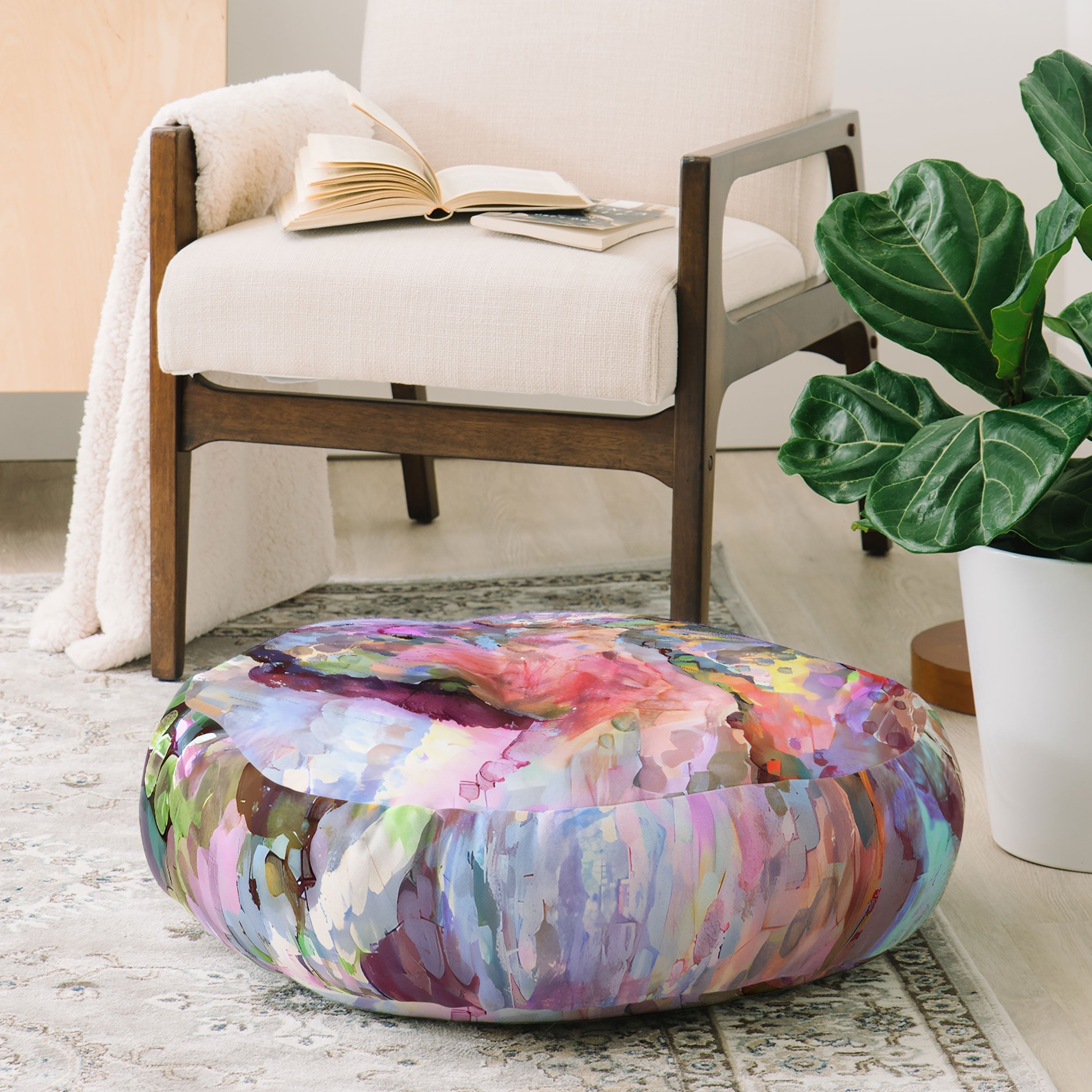 83 Oranges Sequin Haze Floor Pillow Round