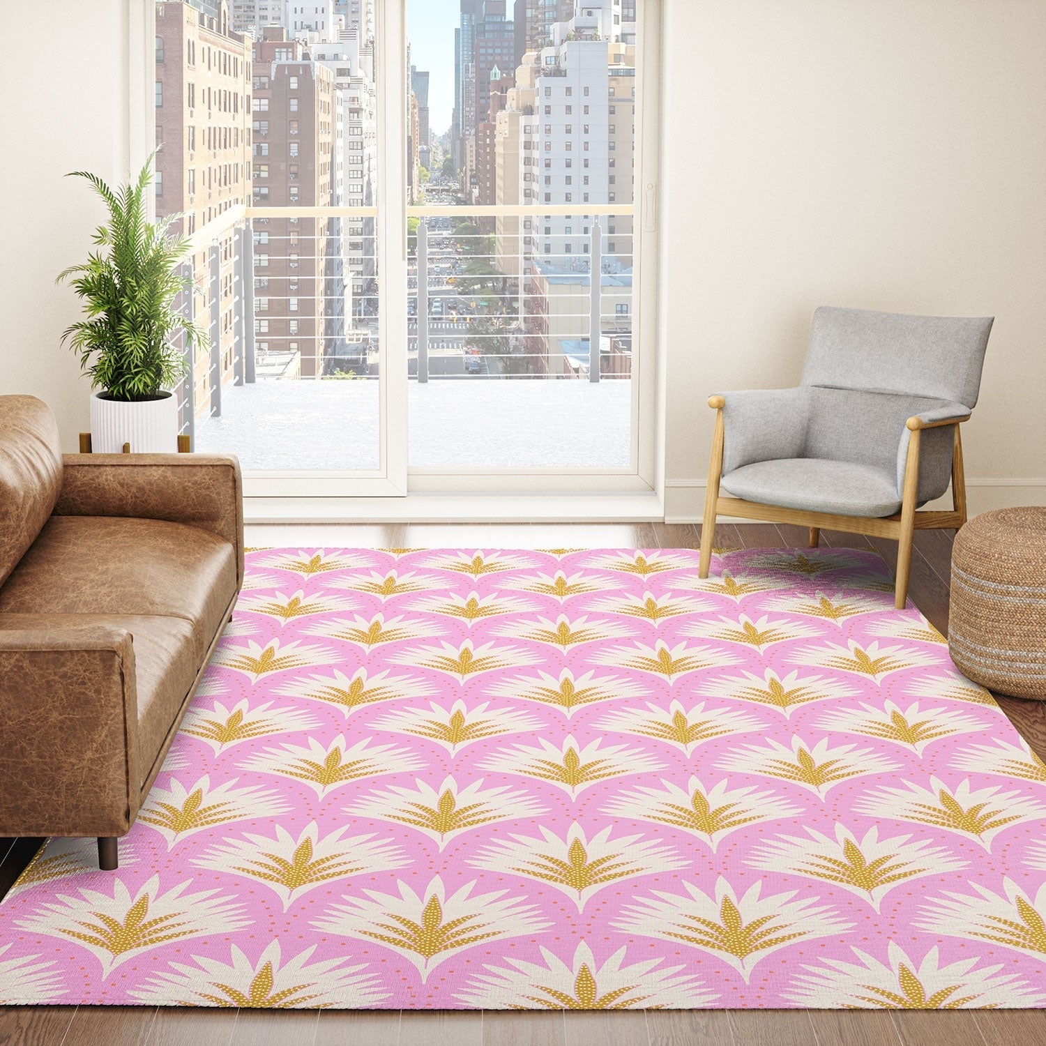 Jennifer Labre Pink Palmetto Area Rug