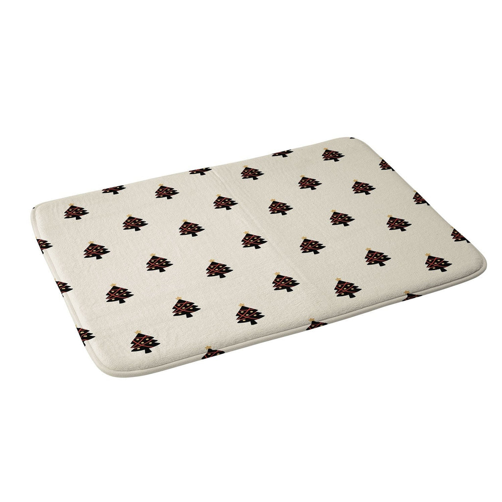 Design by Spark Black And Gold Christmas Tree Memory Foam Bath Mat