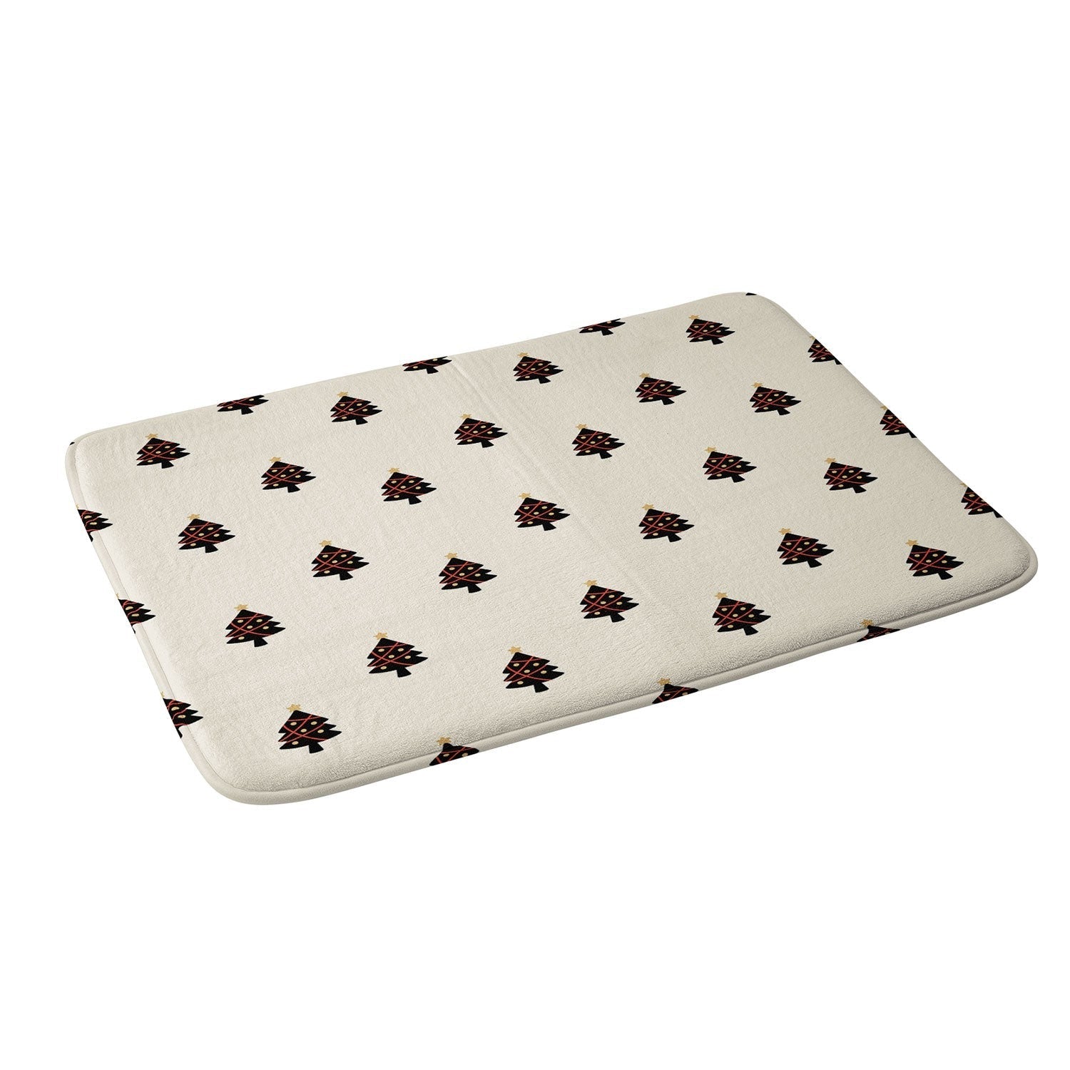 Design by Spark Black And Gold Christmas Tree Memory Foam Bath Mat