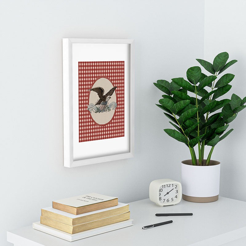 DENY Designs Gingham Eagle Recessed Framing Rectangle