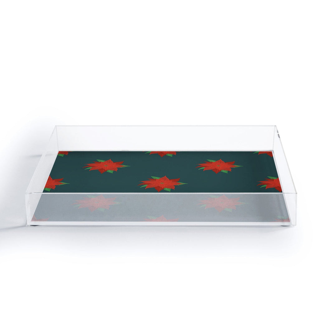 Design by Spark Poinsettia Florals Acrylic Tray