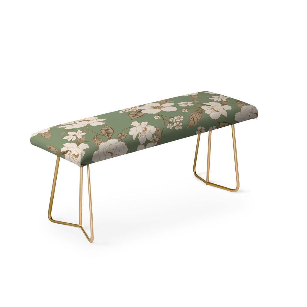Gabriela Fuente Olive Floral Roberta Bench