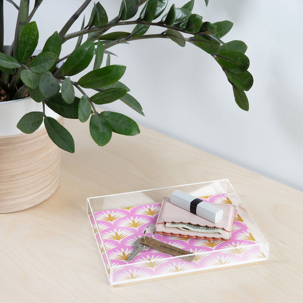 Jennifer Labre Pink Palmetto Acrylic Tray