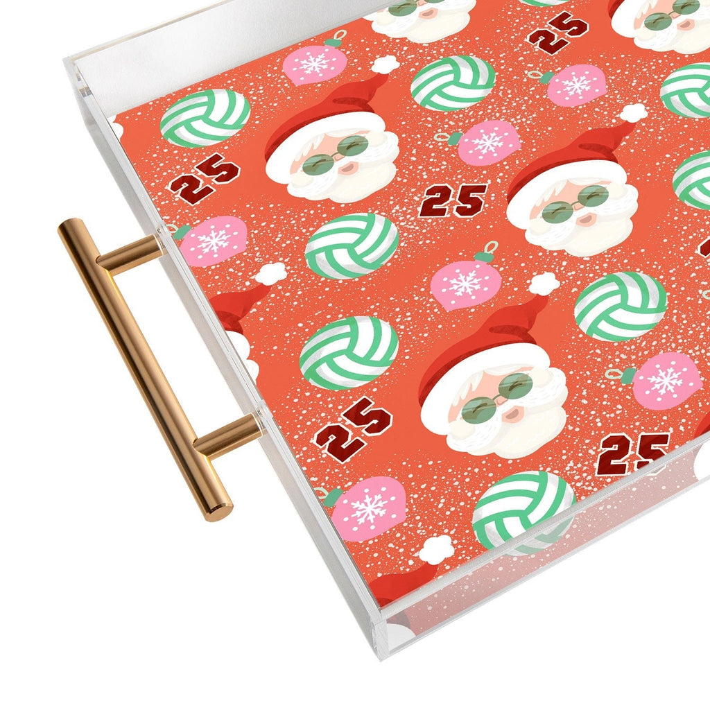 Design by Spark Sporty Volleyball Santa Acrylic Tray