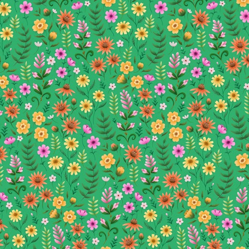 Pimlada Phuapradit Ditsy Spring Floral Green Shower Curtain