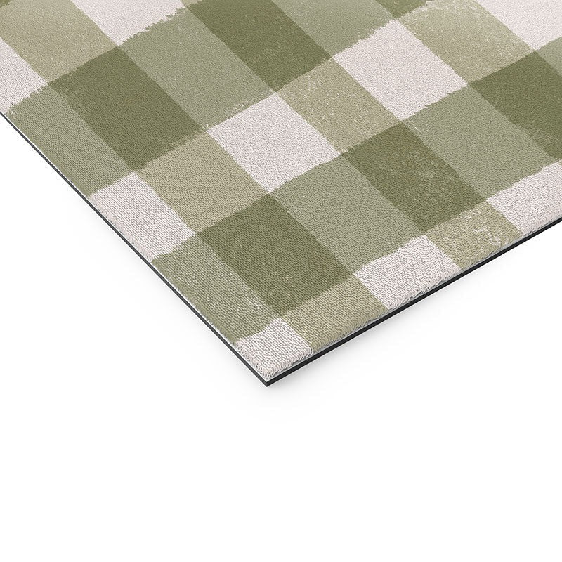 Menina Lisboa Rustic Green Plaid Welcome Mat