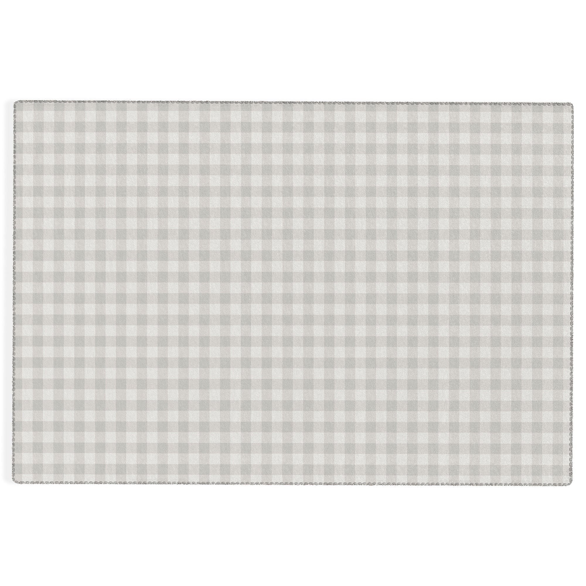 Colour Poems Gingham Plaid Pattern Cloud White Outdoor Rug