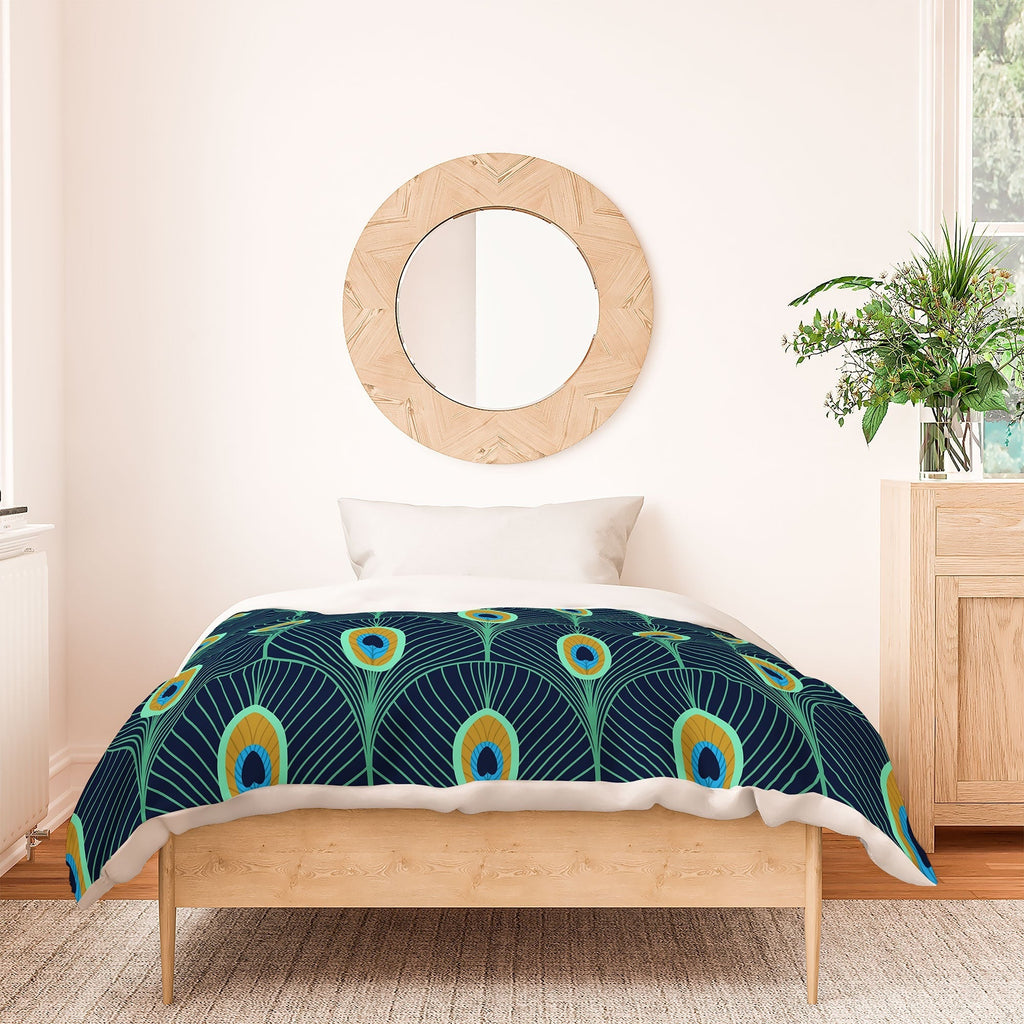Design by Spark Peacock Deco Feathers Duvet Cover