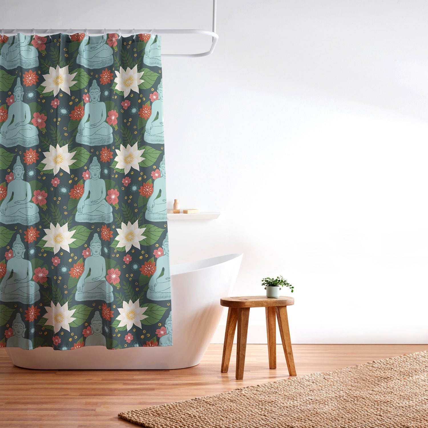Design by Spark Meditating Lotus Buddha Shower Curtain