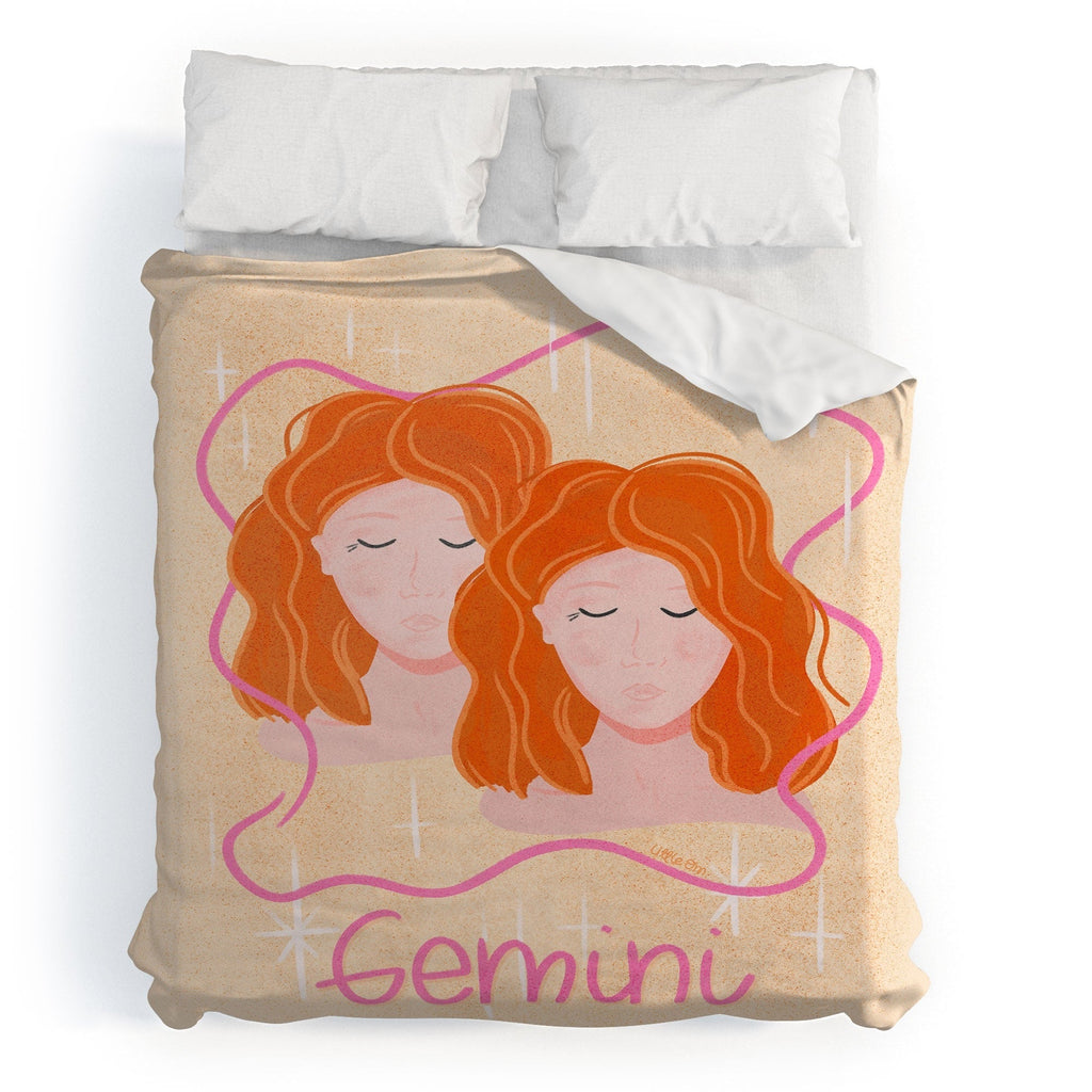 Little Om Zodiac Signs Gemini Duvet Cover