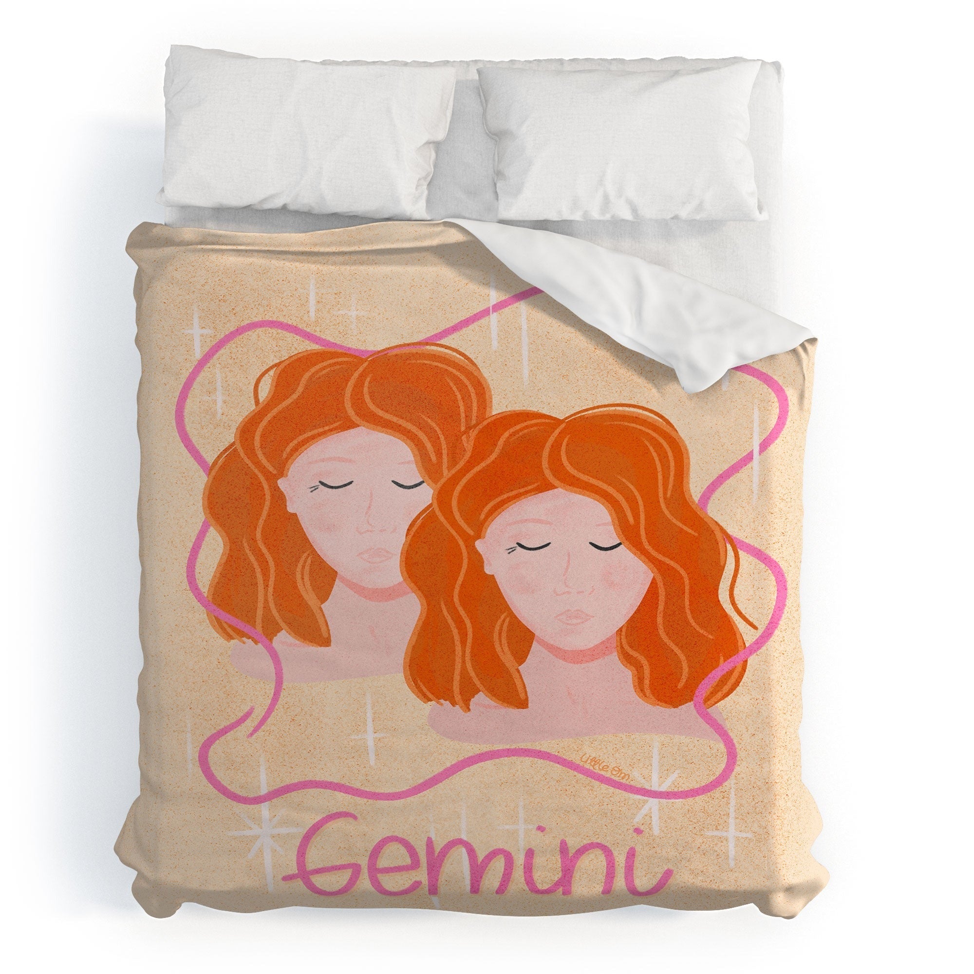 Little Om Zodiac Signs Gemini Duvet Cover