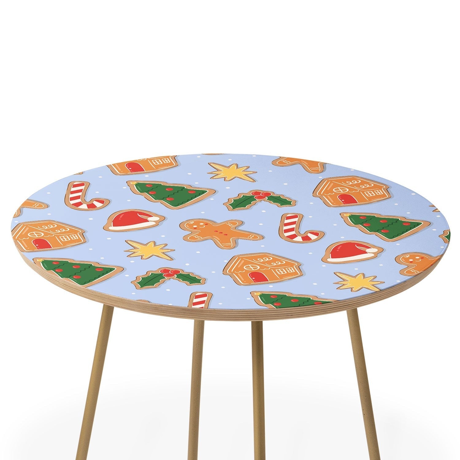 Love_Ryming Christmas Cookies Round Side Table