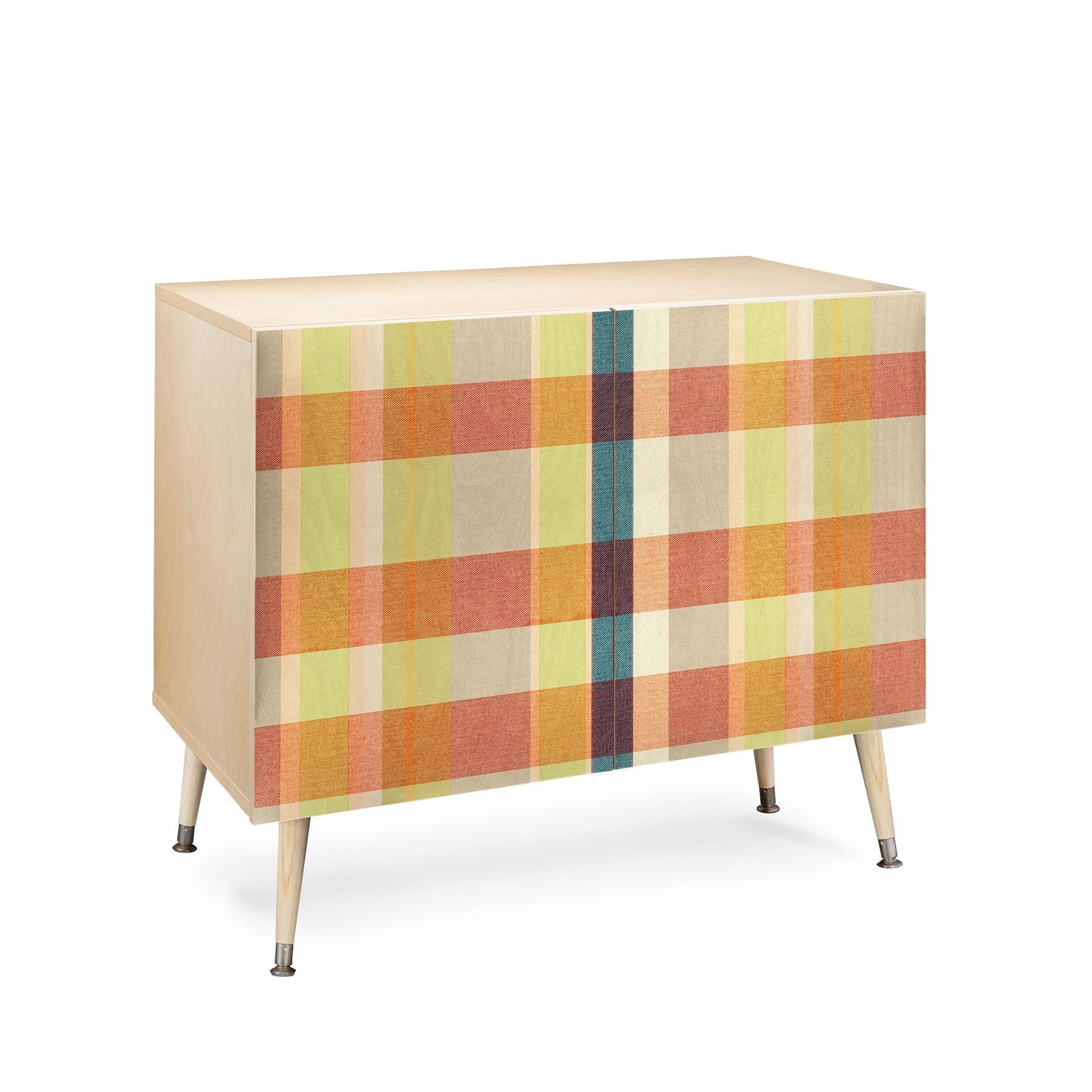 Marta Barragan Camarasa Retro Picnic Plaid Warm Tones Credenza