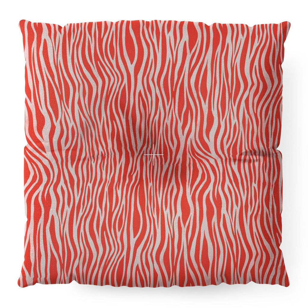 Avenie BR Red Zebra Stripe Floor Pillow Square