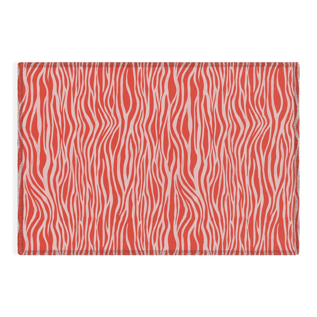 Avenie BR Red Zebra Stripe Outdoor Rug