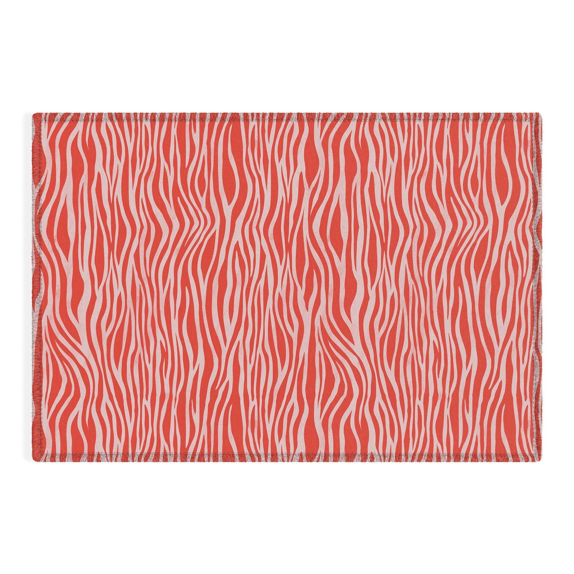 Avenie BR Red Zebra Stripe Outdoor Rug