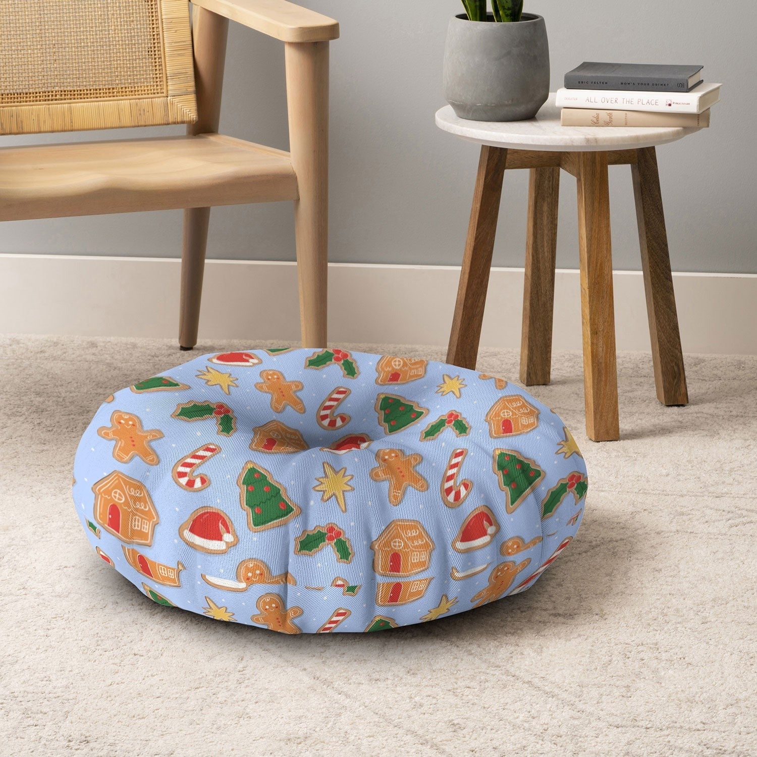 Love_Ryming Christmas Cookies Floor Pillow Round