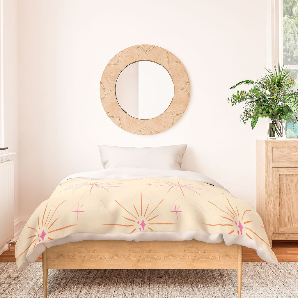 Little Om Pattern Little Moon cream Duvet Cover