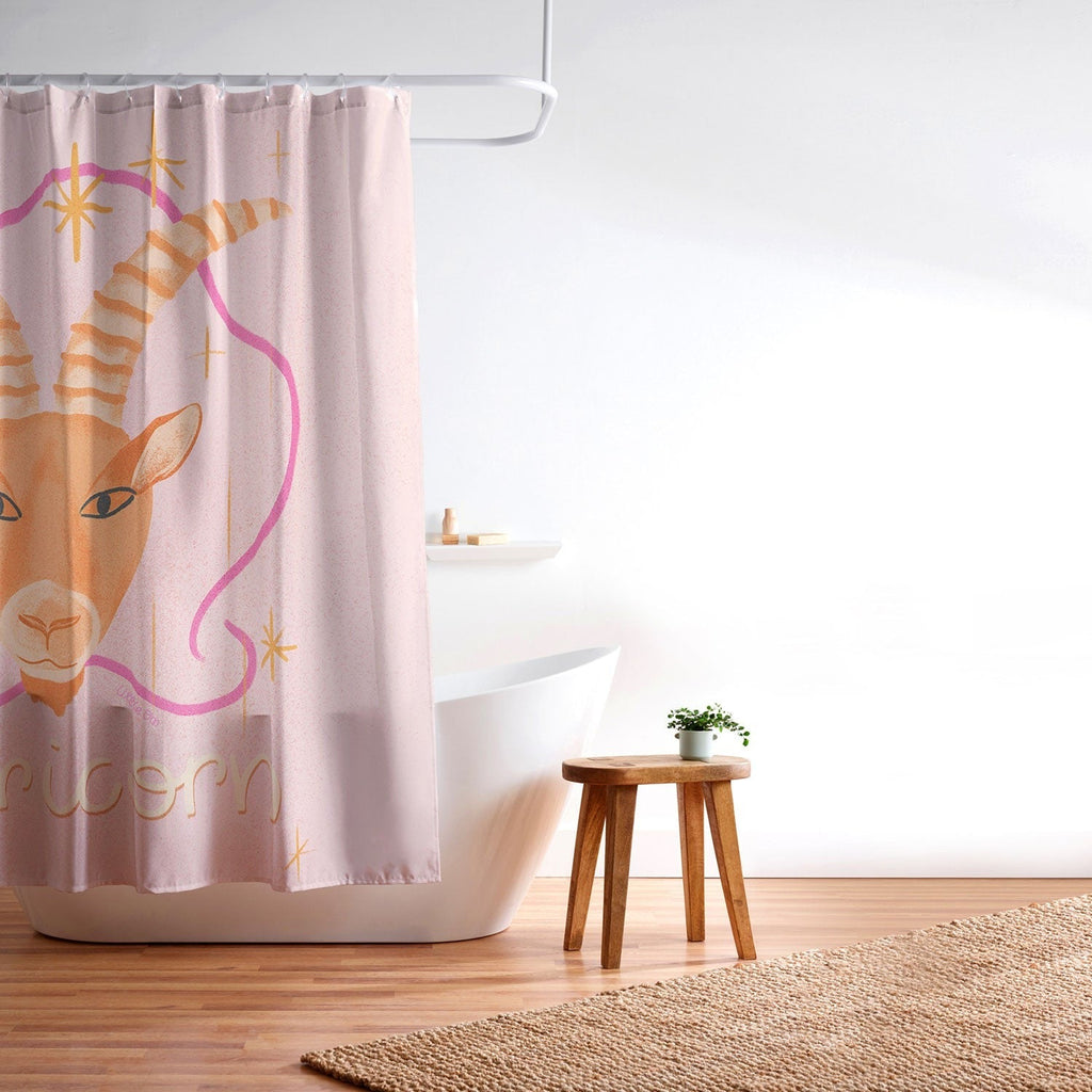 Little Om Zodiac Sign Capricorn Shower Curtain