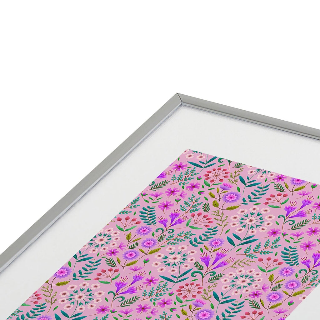 Pimlada Phuapradit Ditsy Purple Floral Half Drop Metal Framed Art Print