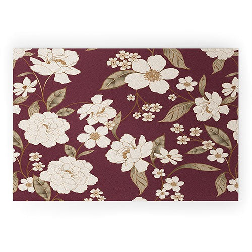 Gabriela Fuente Burgundy Floral Roberta Welcome Mat