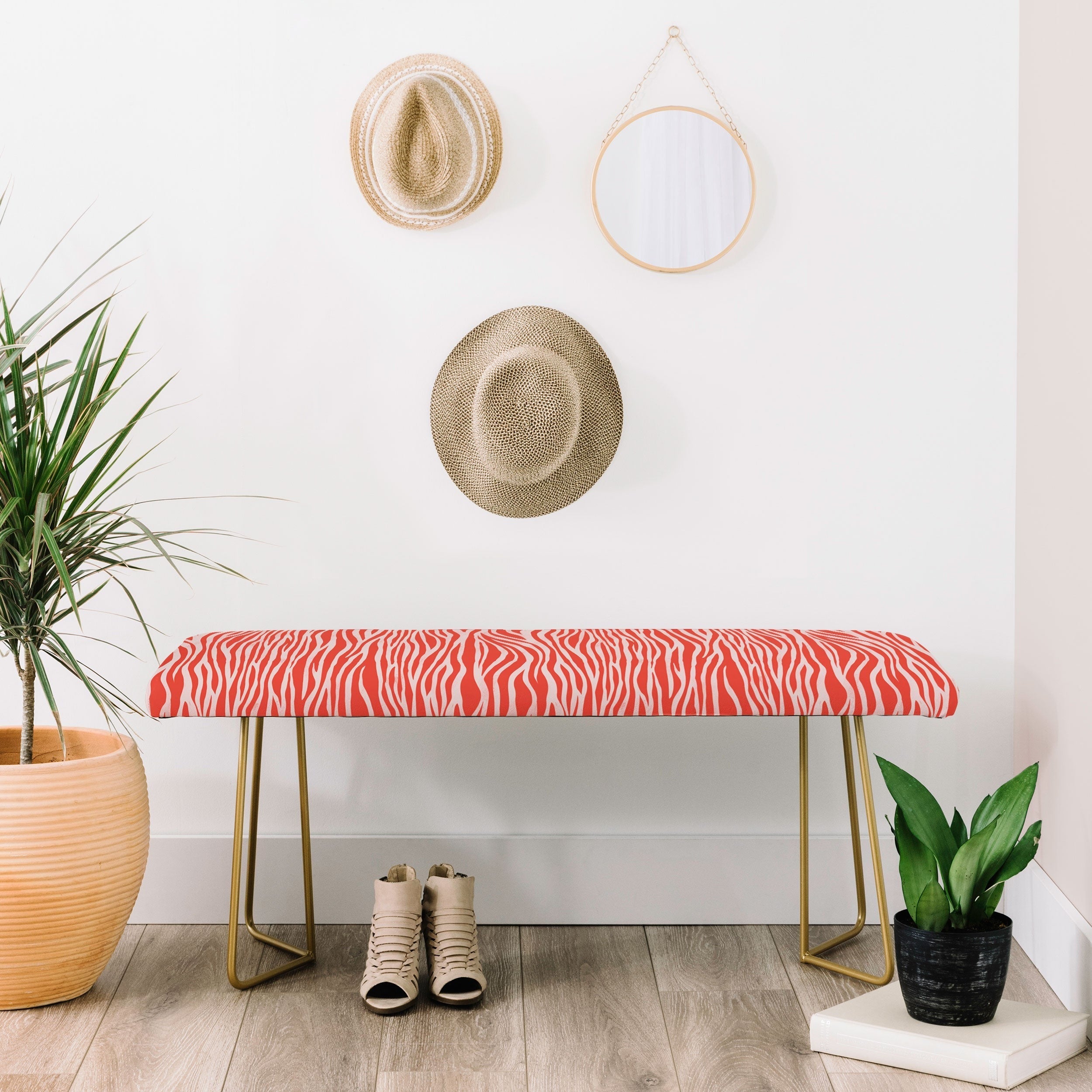 Avenie BR Red Zebra Stripe Bench