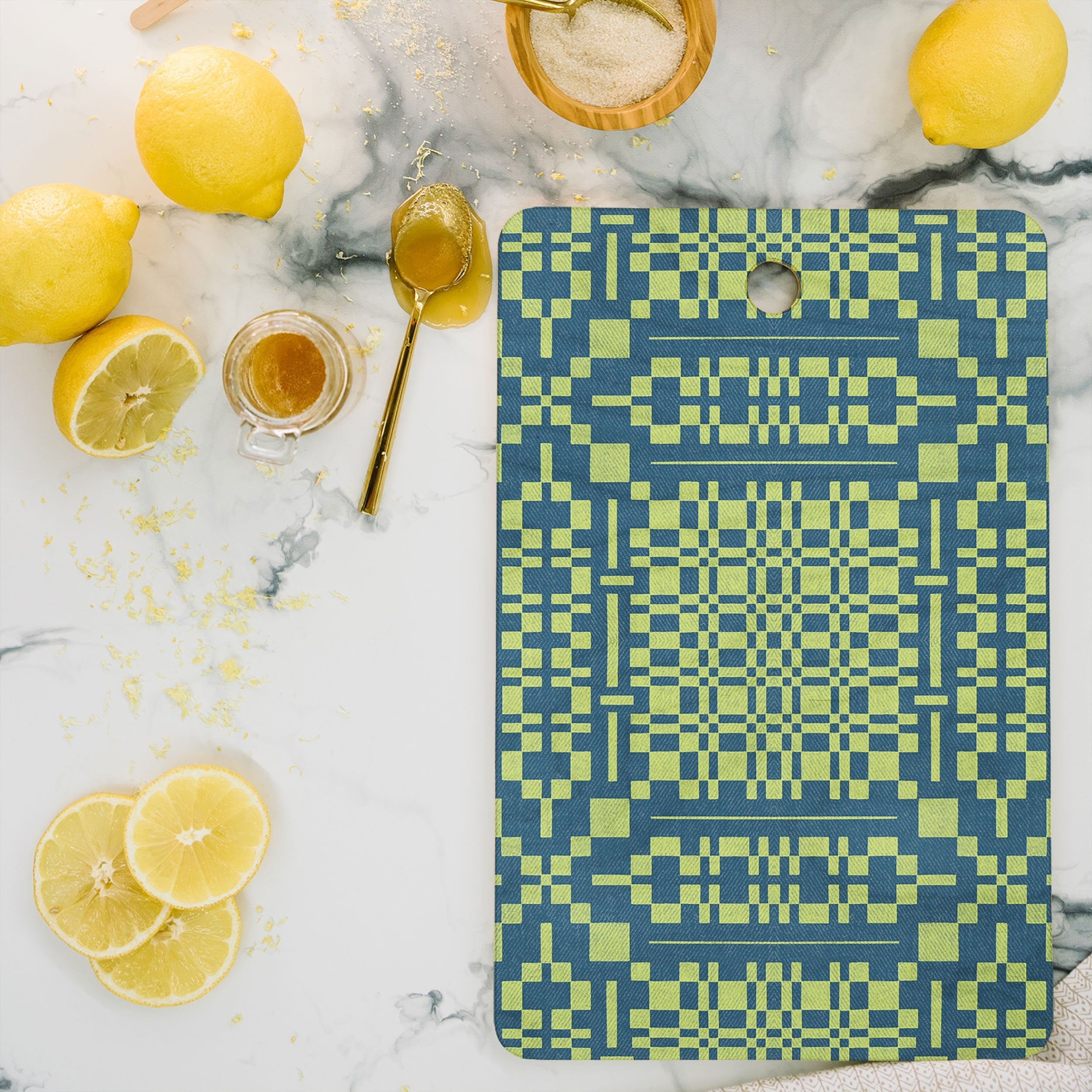 Marta Barragan Camarasa Nostalgic Grid Design Cutting Board Rectangle