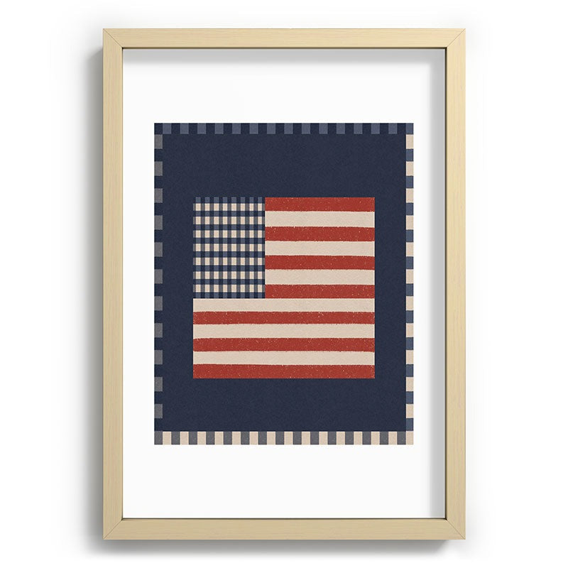DENY Designs Gingham Flag Recessed Framing Rectangle
