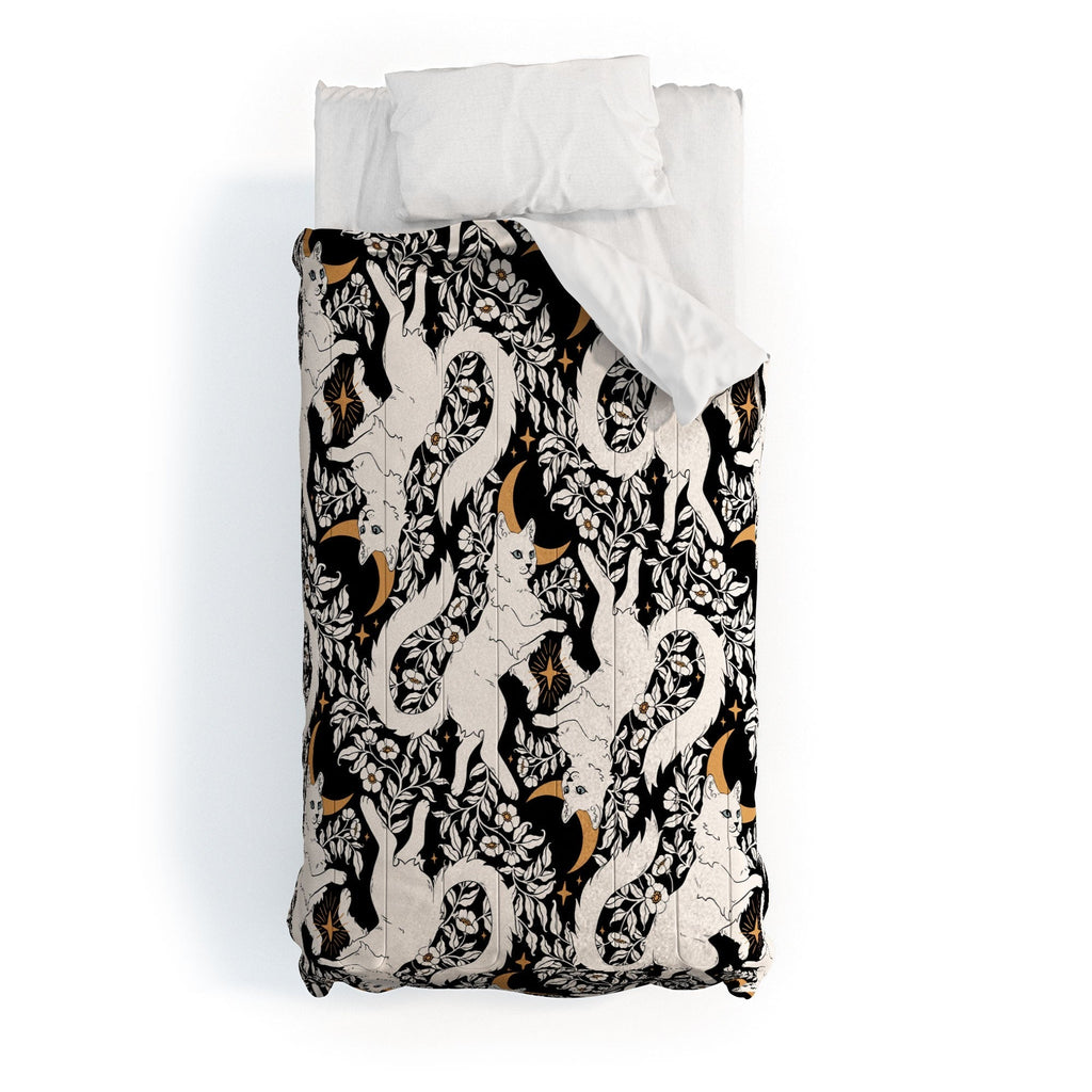 Avenie Celestial Cats Gold Comforter
