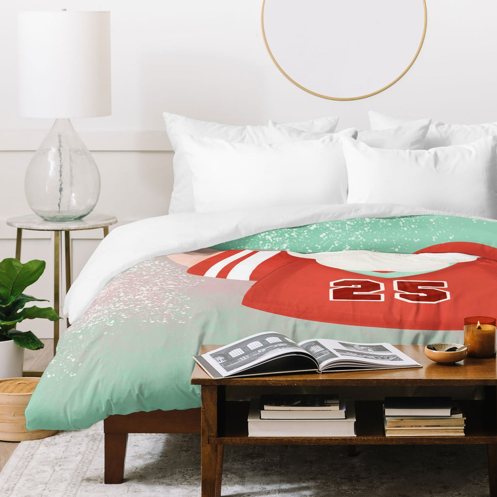 Design by Spark Sporty Football Santa Duvet Cover