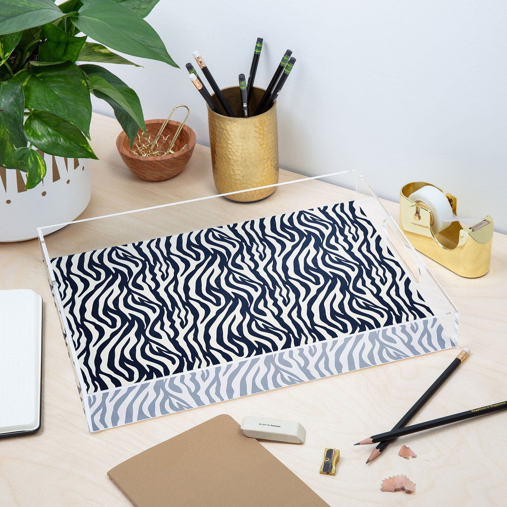 Avenie BR Navy Tiger Stripes Acrylic Tray
