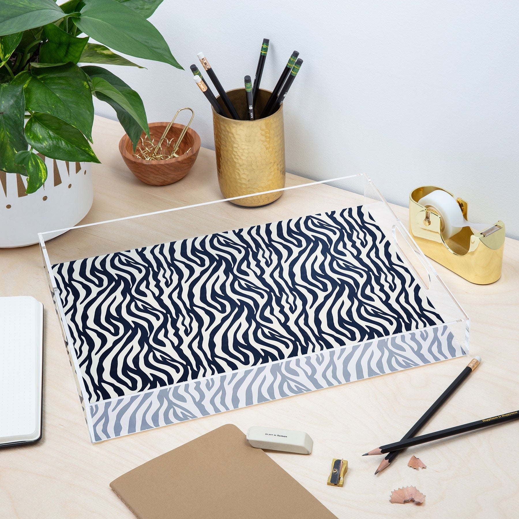 Avenie BR Navy Tiger Stripes Acrylic Tray