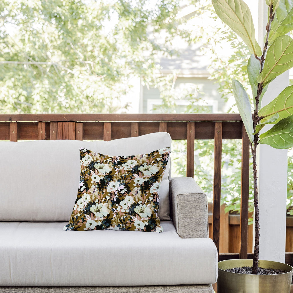 Marta Barragan Camarasa Romantic Floral Fusion Outdoor Throw Pillow