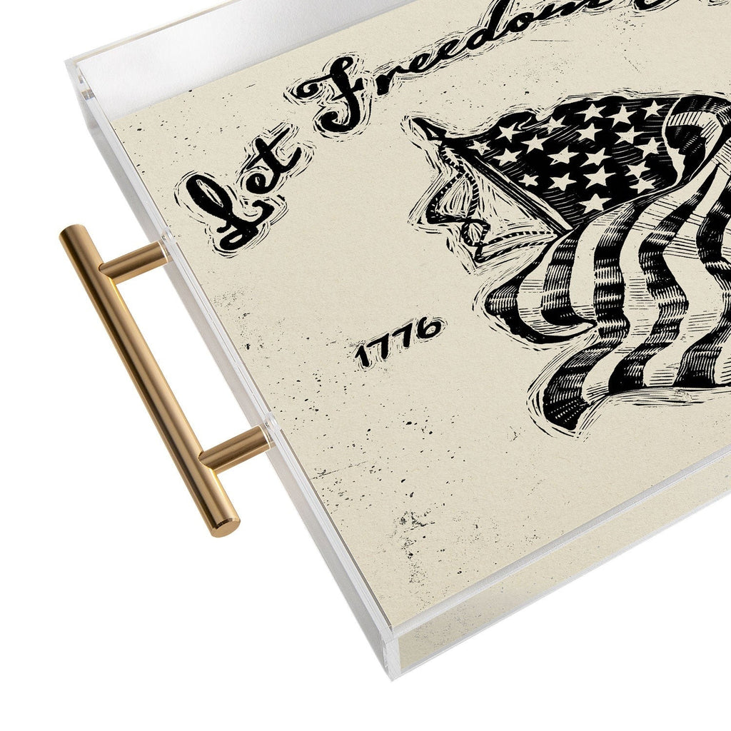 DENY Designs Let Freedom Ring Block Acrylic Tray
