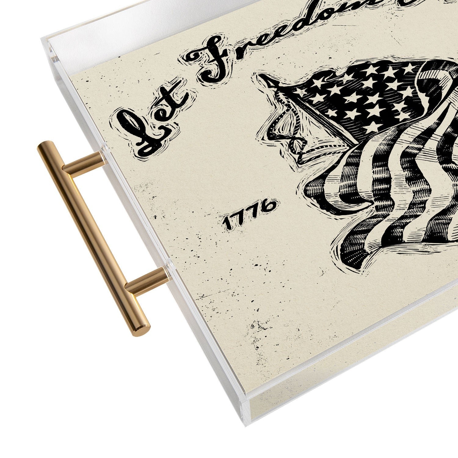 DENY Designs Let Freedom Ring Block Acrylic Tray