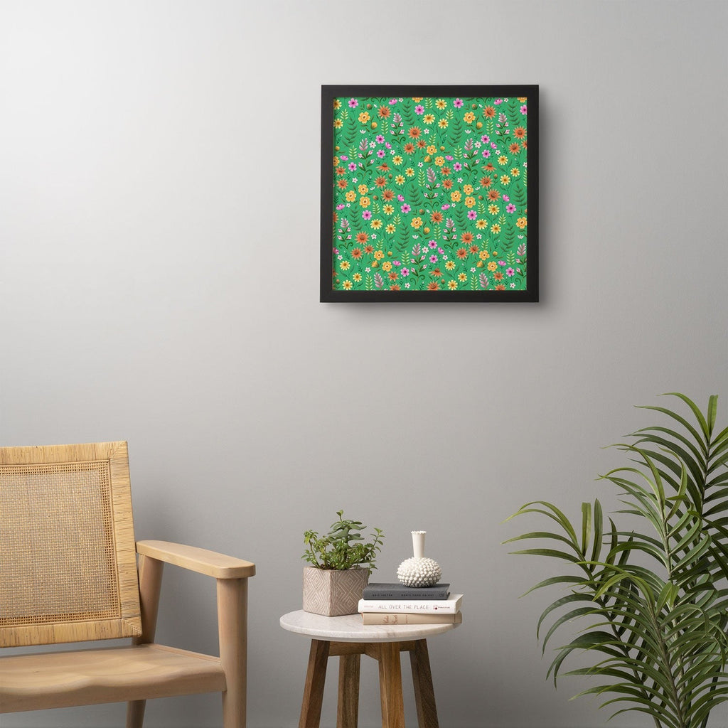 Pimlada Phuapradit Ditsy Spring Floral Green Framed Wall Art