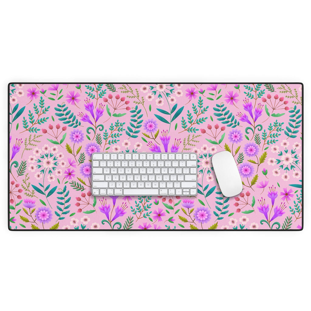 Pimlada Phuapradit Ditsy Purple Floral Half Drop Desk Mat