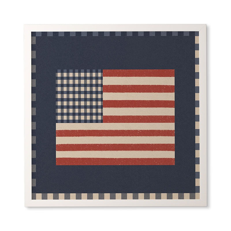DENY Designs Gingham Flag Framed Wall Art