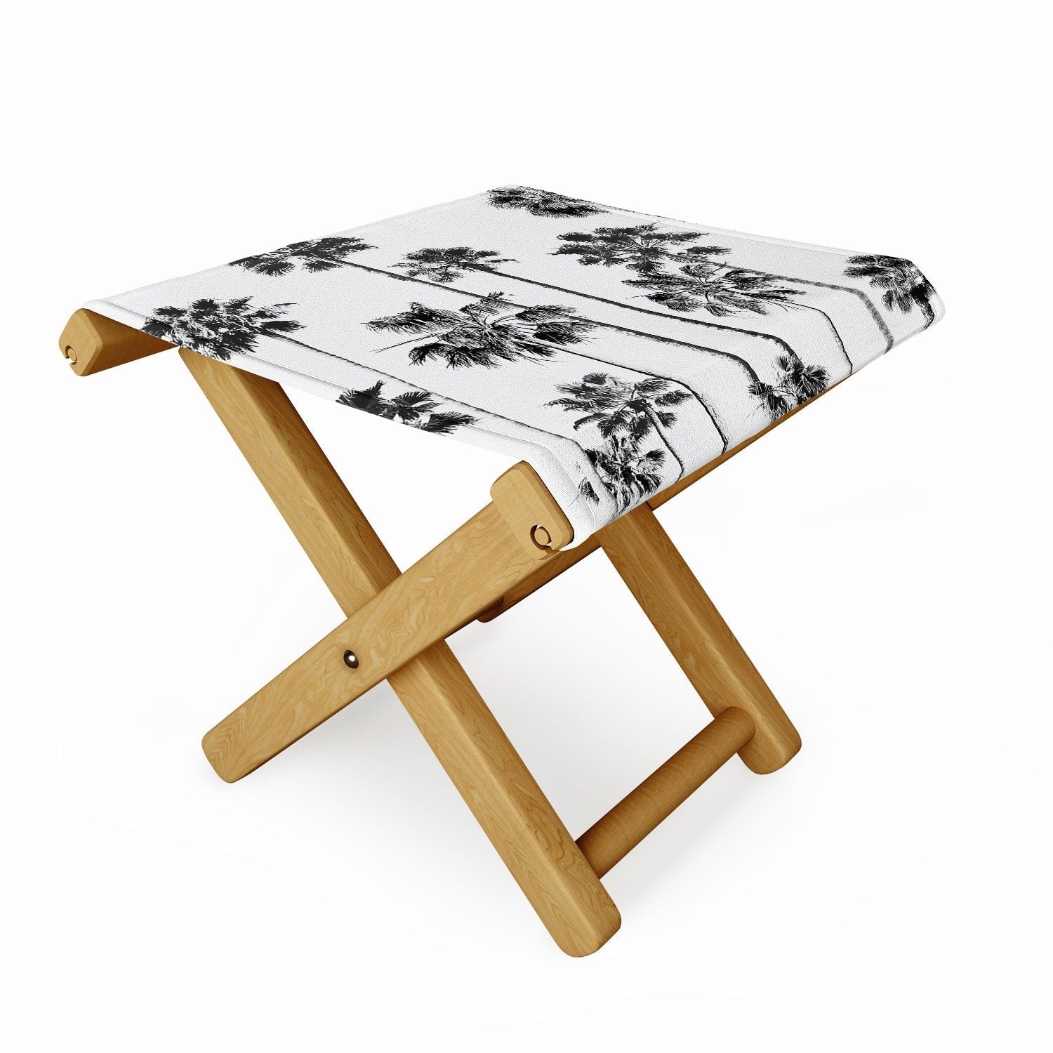 Gal Design Black And White Palms Folding Stool