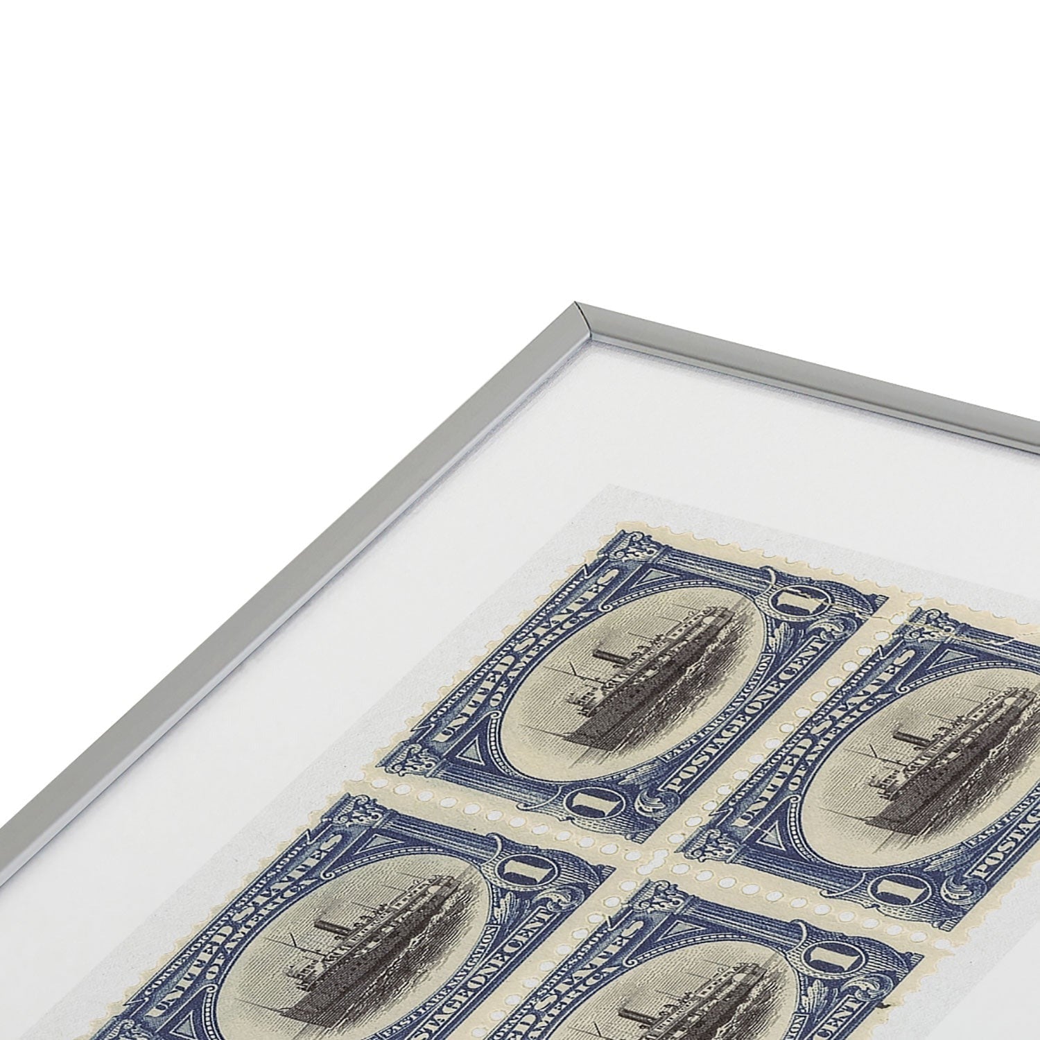 DENY Designs 1901 1c Fast Lake Navigation Stamps Metal Framed Art Print