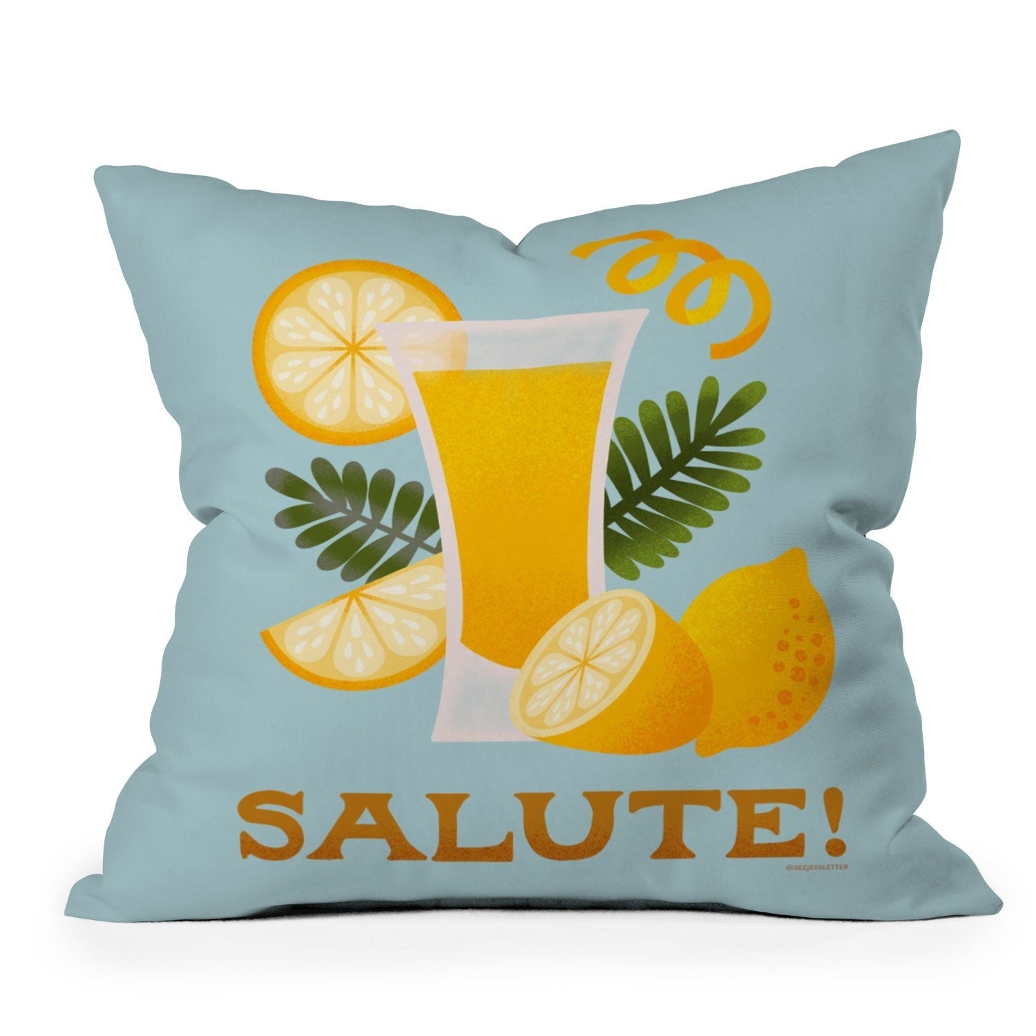 Jessica Molina Limoncello Cocktail Outdoor Throw Pillow