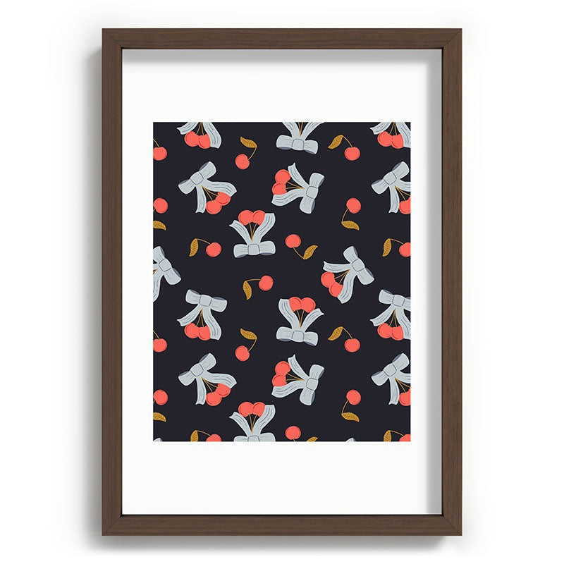 Jennifer Labre Cherries and Bows Recessed Framing Rectangle