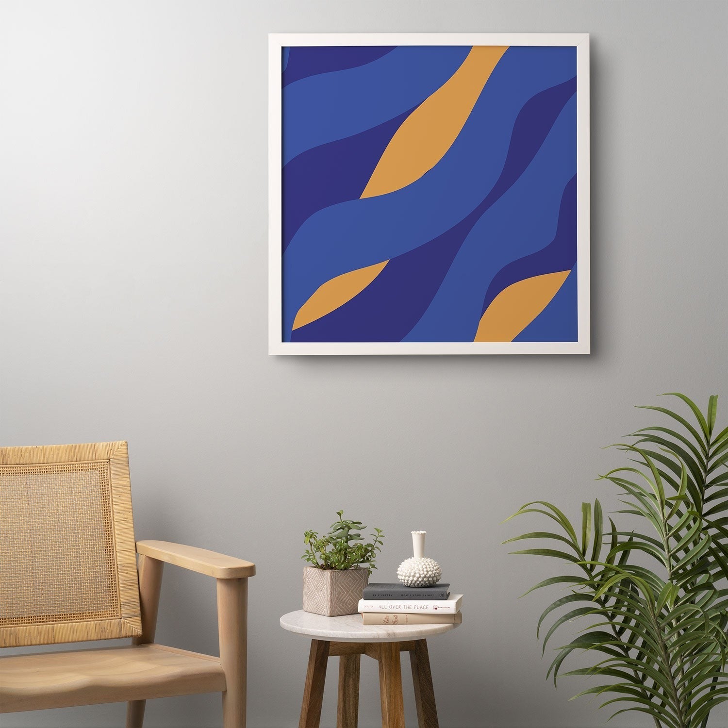 Camilla Foss Pebbles in Stream Framed Wall Art