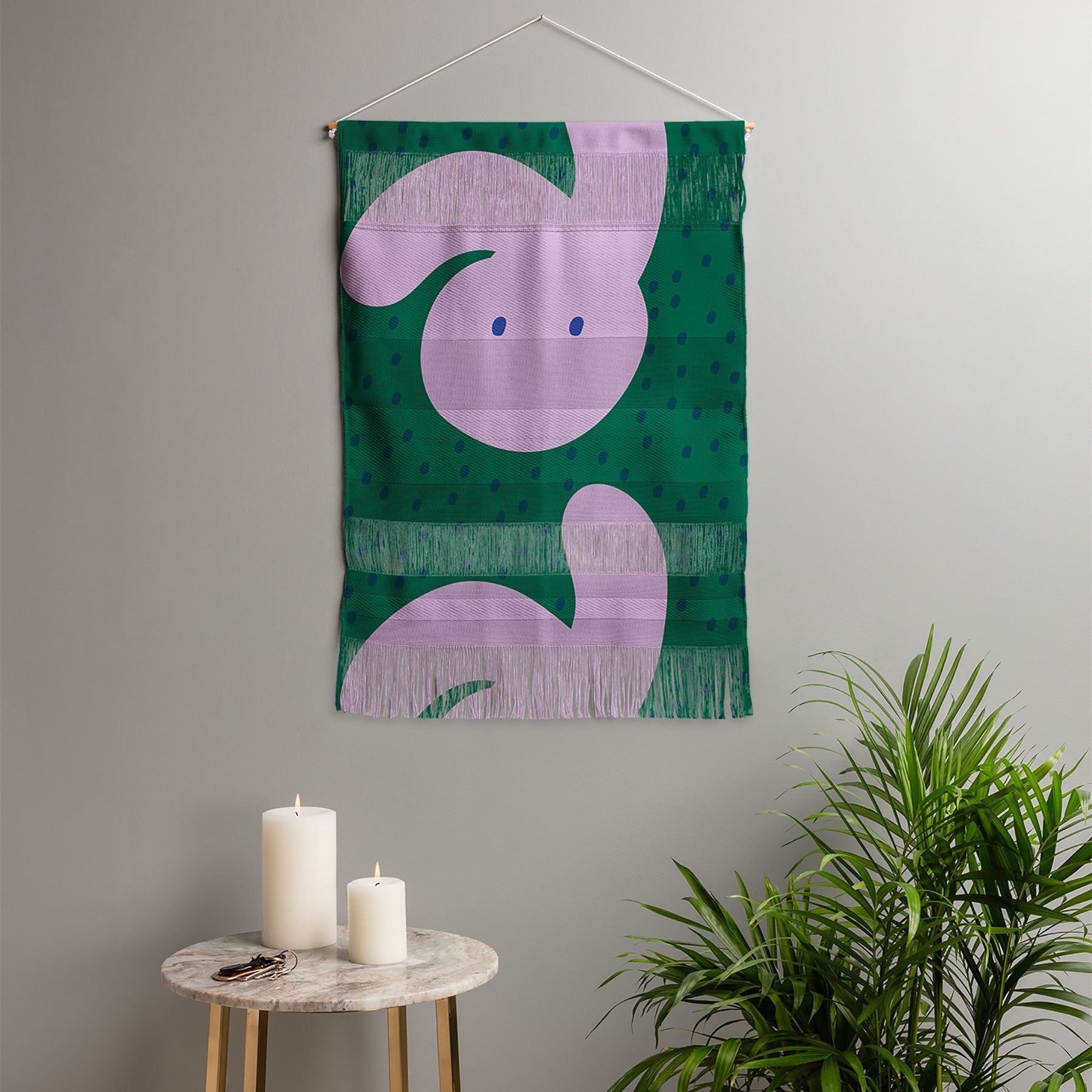 Camilla Foss Pebbles and Rabbit Wall Hanging Portrait